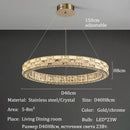 Nordic Style Crystal Chandelier Pendant Ceiling Lamp - Luxurious LED Lighting by Ljojo