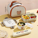 Ljojo 3-Compartment Removable Lunch Box 800ml Portable Bento Box Microwave Container