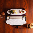 Ljojo Meteorite Pearl Oval Plate for Dessert Snack Molecular Cuisine Art
