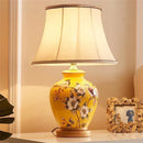 Ljojo Luxury Ceramic LED Table Lamp with Modern Flower Design