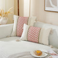 Ljojo Linen Stripe Diamond Woven Cushion Cover with Tassels, 45x45cm