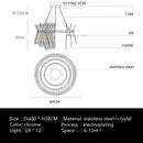 Luxury Chrome Crystal Chandelier Pendant Lamp for Living Room Bedroom Ljojo