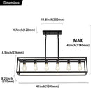 Ljojo American Retro Industrial Style Chandelier - Black Wrought Iron Dining Room Lighting