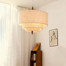 Japanese Minimalist Wabi Sabi Fabric Hanging Chandelier | Elegant Living Dining Room Pendant Lamp by Ljojo