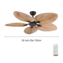 52-Inch Palm Leaf Ceiling Fan Remote Control for Living Room by Ljojo