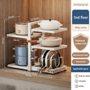 Adjustable Pot Holder with Storage Shelf for Pots, Lids, Pans, and Seasoning Bottles by Ljojo™