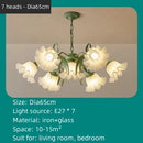 French Garden Green Ceiling Chandelier | Romantic Iron Art Pendant Lamp by Ljojo