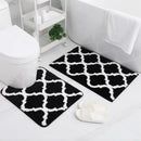 Ljojo 2-Piece Shaggy Bathroom Rug Set with U-Shaped Toilet Mat