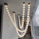 Elegant Glass Gold Pendant Light by Ljojo for Living Room Staircase Foyer