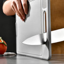 Ljojo 4-in-1 Aluminum Chopping Board with Knife Sharpener & Garlic Grinder