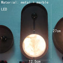 Ljojo Marble LED Wall Lamp: Brown Metal, Stairs, Bedroom, Restaurant, Aisle Sconce