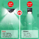 Ljojo 100 LED Solar Wall Light Outdoor with Motion Sensor for Garden Street