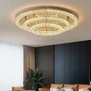 Adjustable Crystal Style Ceiling Lamp Modern Luxury Round Steel Light - Ljojo
