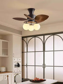 Ljojo Modern Scandinavian LED Blade Ceiling Fan Light with Remote Control for Living Dining Kitchen
