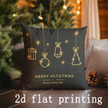 Ljojo Merry Christmas Patterned Pillowcases for Sofa Bedroom Car - Rectangular Cushion Cover