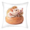 Hedgehog Print Pillow Cover for Home Sofa Decor 45X45cm - Ljojo