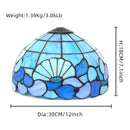 Blue Baroque 12-Inch Stained Glass Lampshade Replacement for Torchiere Floor Lamp - Ljojo
