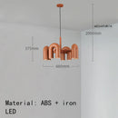 Art Deco Chandelier Black Orange Gray Metal Hanging Lamp for Dining Room Foyer Bedroom by Ljojo