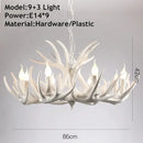 Retro Antler Hanging Lamp Vintage Deer Chandelier Luminaria for Living Room by Ljojo