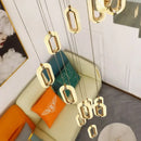 Ljojo Modern Aluminum Ring Pendant Light with Led Circle for Indoor Home Office Staircase