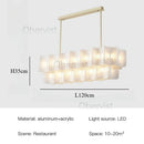 Large White Minimalist Chandelier Acrylic Hanging Lamp for Dining Room by Ljojo