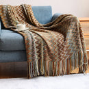 Ljojo Lightweight Knitted Throw Blanket with Tassels