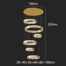 Ljojo Luxury Crystal Living Room Chandelier - Modern Stair Pendant Lamp and Ceiling Light