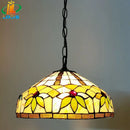 12-inch American-style Embankment Flower Chandelier: Tiffany Glass Lighting by Ljojo for Milk Tea Shop & Coffee Restaurant