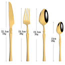 Ljojo 24-Piece Stainless Steel Cutlery Set - Knife Fork Spoon Dinnerware Silverware