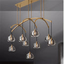 Ljojo Copper Crystal LED Pendant Light - Vintage American Ceiling Lamp for Living Room