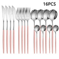 Ljojo 16-Piece Stainless Steel Tableware Set for Home, Hotel, and Restaurant