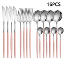 Ljojo 16-Piece Stainless Steel Tableware Set for Home, Hotel, and Restaurant