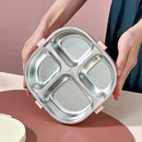 Ljojo 304 Stainless Steel Divided Lunch Box with Cutlery & Leakproof Design