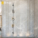 Ljojo Marble LED Wall Lights: Modern Black Metal Sconces for Home Decoration