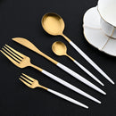 Ljojo 30-Piece Stainless Steel Matte Gold Cutlery Set & Tableware Kit