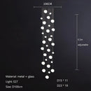 Ljojo Linear Glass Ball Pendant Light Modern Luxury Interior Lighting Staircase Bedroom