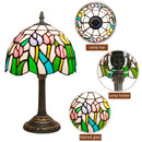 8-Inch Stained Glass Tulip Table Lamp by Ljojo - Romantic Living Room Decor