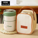 Ljojo Double-Layer Stainless Steel Thermal Lunch Box with Spoon and Bag