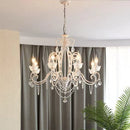 American Retro E14 Led Chandelier: French Style White Metal Candle Pendant Light by Ljojo
