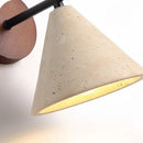 Ljojo LED Wall Lamp Switch Bedroom Yellow Travertine Stone Black Iron Zen Light