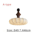 Ljojo Wabi-Sabi Retro Silk Pendant Lamp Wood Chandelier Home Decor Lighting