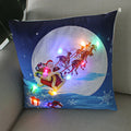 Ljojo LED Santa Claus Cushion Cover: Festive Light-Up Pillowcase for Home Decor