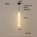 Ljojo Marble Dining Table Pendant Light - Designer Long Strip Lighting Fixture