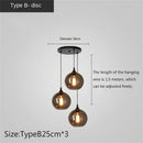 Modern Smoky Gray Glass Chandelier for Dining Kitchen Living Room Ljojo Nordic Pendant Light