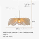 Vintage Wabi Sabi Fabric Pendant Light | Japanese Style Chandelier for Living Room - Ljojo