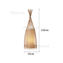 Ljojo Art Chinese Floor Lamp Retro Bamboo Weaving Living Room Tea Room Classic Lighting