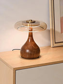 French Retro Style Wooden Desk Lamp Glass Table Light for Bedroom Living Room by Ljojo
