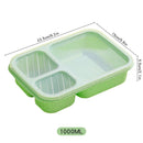 Ljojo 3-Compartment Lunch Box for Kids, Leak-proof Bento Box, Microwave Safe