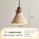 Ljojo Retro Nordic Yellow Travertine Pendant Lamp for Bedroom Bar Dining Room