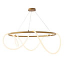 Ljojo Long Dining Chandelier: Musical Artistic Tube Winding Line Light